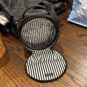 Hudson + Bleecker Black and White Striped Toiletry Bag